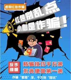 三只鹅app提醒您红包不要乱点，有可能是诈骗红包哦！